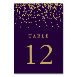 Glam Faux Gold Confetti op Deep Paarse Kaart