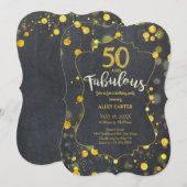 Glam Faux Gold Foil Confetti 50ste verjaardagsfees Kaart (Voorkant / Achterkant)