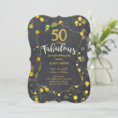 Glam Faux Gold Foil Confetti 50ste verjaardagsfees Kaart (Staand voorkant)