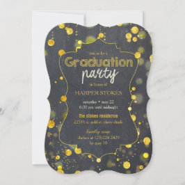 Glam Faux Gold Foil Confetti Afstudeerfeest Kaart