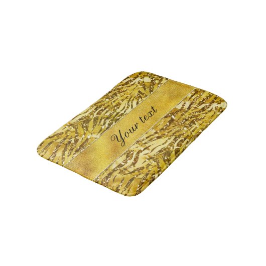 Glam Faux Gold Foil Zebra Pattern Badmat (Gekanteld)
