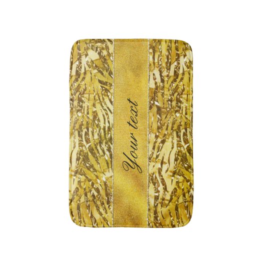 Glam Faux Gold Foil Zebra Pattern Badmat (Voorkant Verticaal)