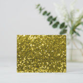 Glam Faux Gold Glitter Sparkle Print Briefkaart (Staand voorkant)
