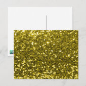 Glam Faux Gold Glitter Sparkle Print Briefkaart (Voorkant / Achterkant)