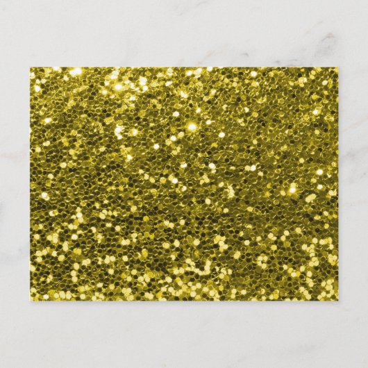Glam Faux Gold Glitter Sparkle Print Briefkaart (Voorkant)