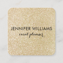 Glam Faux Gold Glitter Square Visitekaartje