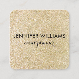 Glam Faux Gold Glitter Square Visitekaartje