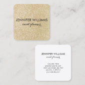 Glam Faux Gold Glitter Square Visitekaartje (Voorkant / Achterkant)