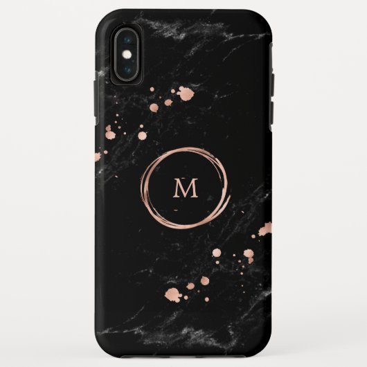 Glam Faux Gold Kijk naar zwarte marmer | Monogram Case-Mate iPhone Case (Achterkant)