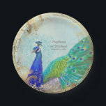 Glam Faux Gold Leaf Peacock Tail Feathers Scroll Papieren Bordje<br><div class="desc">Er is een volledige reeks meng en luciferproducten die van een paar schilderijen worden gemaakt die door Audrey Jeanne Roberts werden geschilderd. Ze zijn gemakkelijk te coördineren, waardoor je je verjaardagsfeestje, je zakelijke evenement of een andere speciale gelegenheid gemakkelijk en goedkoop kunt organiseren! Persoonlijke huwelijksreceptie, vrijgezellenfeest, de douche van een...</div>