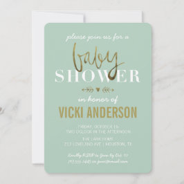 Glam Faux Gold Modern Baby Shower-uitvindingen Kaart