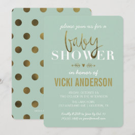 Glam Faux Gold Modern Baby Shower-uitvindingen Kaart