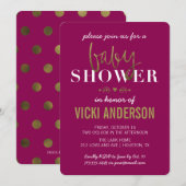 Glam Faux Gold Modern Baby Shower-uitvindingen Kaart (Voorkant / Achterkant)