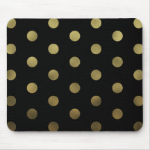 Glam Faux Gold Polka Dots Modern Mousepad