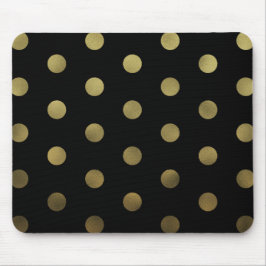 Glam Faux Gold Polka Dots Modern Mousepad Muismat