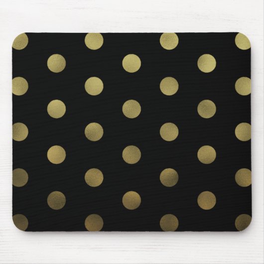 Glam Faux Gold Polka Dots Modern Mousepad Muismat (Voorkant)