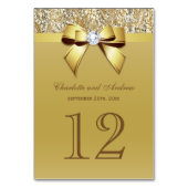 Glam Faux Gold Sequins Bow Bruiloft Kaart (Achterkant)