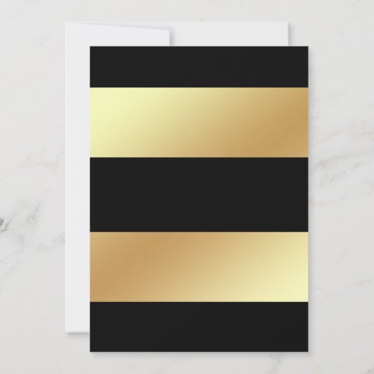 Glam Faux Gold Typografie en Black Surprise Party Kaart (Achterkant)