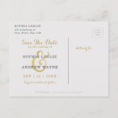 Glam faux goud glitter kalligrafie behalve datum aankondigingskaart (Achterkant)