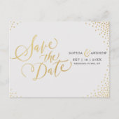 Glam faux goud glitter kalligrafie behalve datum aankondigingskaart (Voorkant)