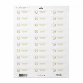 Glam Faux Gouden Folie Laurel Wreath Monogram Brui Etiket (Full Sheet)