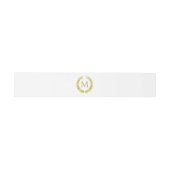 Glam Faux Gouden Folie Laurel Wreath Monogram Uitnodigingen Wikkel (Vlak)