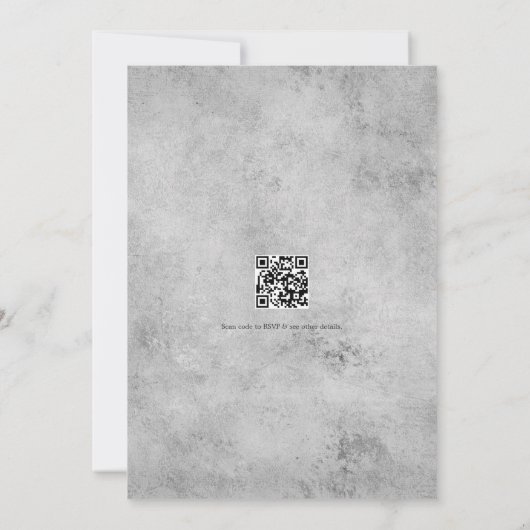 Glam Faux Holographic Agate Geode Wedding QR-code Kaart (Achterkant)