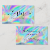 Glam Faux Holographic Rainbow Folie Lash-technicus Visitekaartje (Voorkant / Achterkant)
