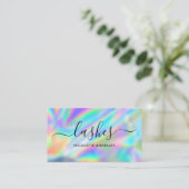 Glam Faux Holographic Rainbow Folie Lash-technicus Visitekaartje (Staand voorkant)