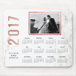 Glam Faux Roos Gold en Marble 2017 Photo Calendar Muismat