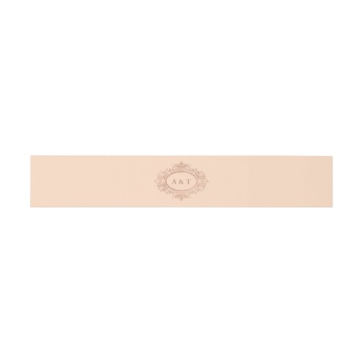 Glam Faux Roos Gold op Blush Pink Weddenemonogram Uitnodigingen Wikkel (Vlak)