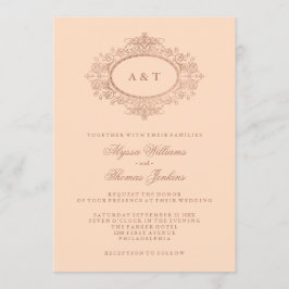 Glam Faux Roos Gold op Blush Pink Weddenschap Kaart