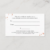 Glam Faux Roos Gold op zwart | Cadeaubon Kortingskaartje (Achterkant)