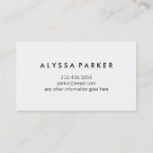 Glam Faux Roos Gold Typografie op zwart Hallo Visitekaartje (Achterkant)