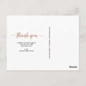 Glam Faux Roos Gold Weduwfoto Hartelijk dank Briefkaart (Achterkant)