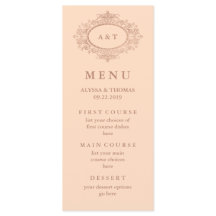 Glam Faux Rose Goud op Blush Roze Trouwmenu