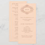 Glam Faux Rose Goud op Roze Roze Trouwprogramma Programmakaart (Voorkant / Achterkant)