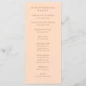 Glam Faux Roze Goud op Blush Roze Trouwprogramma Programmakaart (Achterkant)