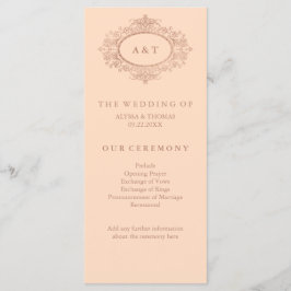 Glam Faux Roze Goud op Blush Roze Trouwprogramma Programmakaart