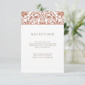 Glam Faux Roze Gouden Glitter Damast Ontvangst Kaart (Staand voorkant)