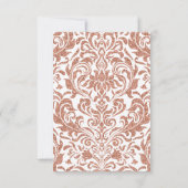 Glam Faux Roze Gouden Glitter Damast Ontvangst Kaart (Achterkant)