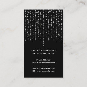 Glam Faux Silver Foil en Chic String Lights Visitekaartje