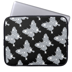 Glam faux sparkly diamant vlinder patroon laptop sleeve