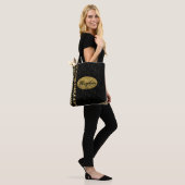 Glam faux sprankeling met zwart en goud tote bag (Op model)
