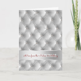 Glam Faux Velvet Grey Zilveren Kerst Feestdagen Kaart