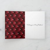 Glam Faux Velvet Red Christmas Feestdagen Kaart (Binnen)