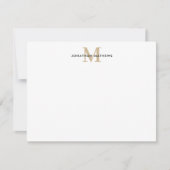 Glam Fed Metal Gold Classic Monogram Notitiekaartje (Voorkant)