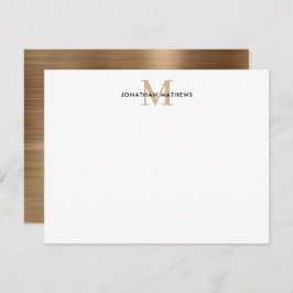 Glam Fed Metal Gold Classic Monogram Notitiekaartje