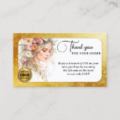 Glam Feminine Bedankt voor uw bestelling Visitekaartje (Voorkant)