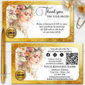 Glam Feminine Bedankt voor uw bestelling Visitekaartje